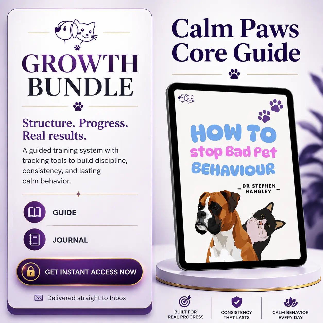 Calm Paws – Guided Training System  (Most Popular Bundle)  stop bad pet behavior