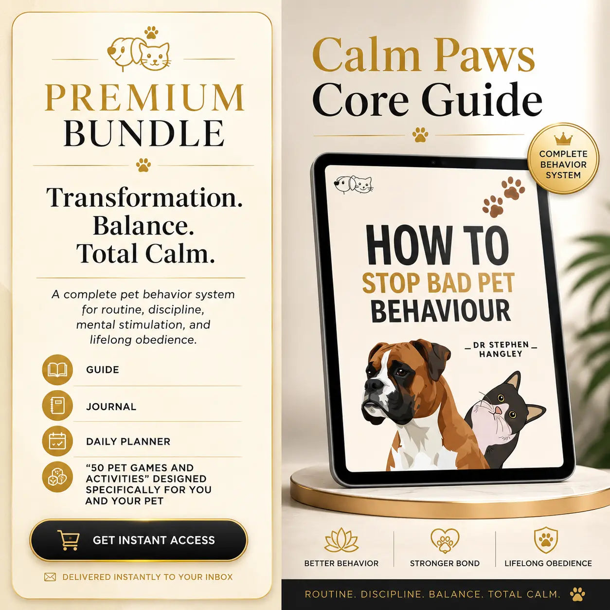 Calm Paws – Ultimate Pet Behavior System  (Best Value Bundle)